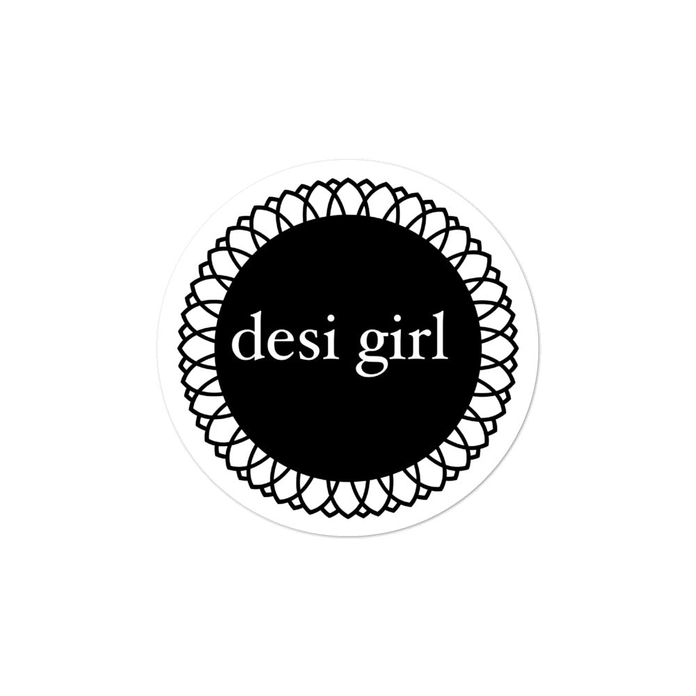 Desi Girl Sticker (black) – Brown Girl Beauty